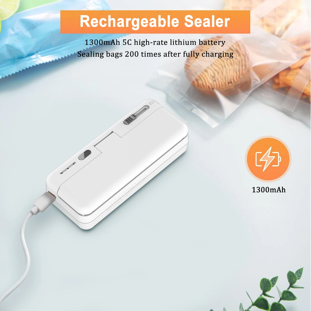 Mini Heat Bag Sealing Machine Package Sealer Bags Thermal Plastic Food Bag Closure Portable Sealer Food Packaging Heat Sealer