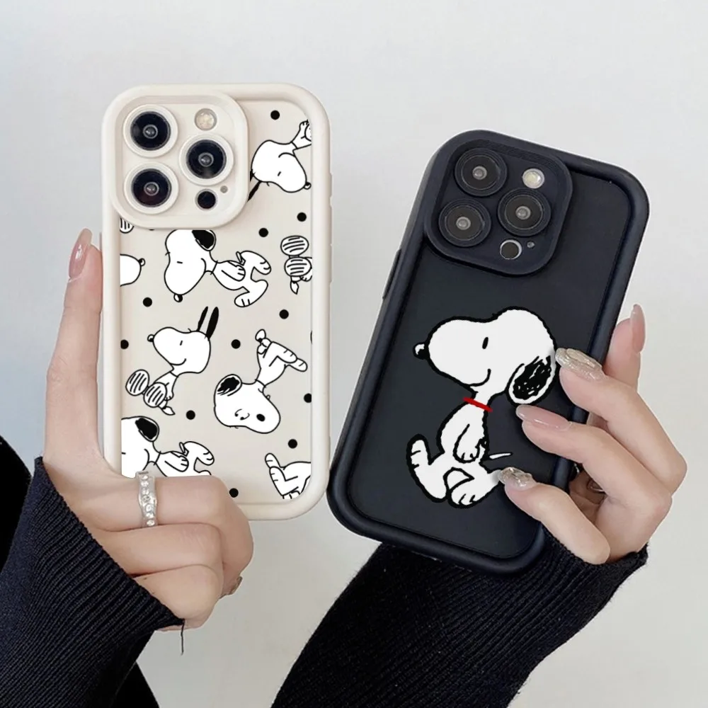 Cartoon Snoopy Dog Phone Case For Samsung Galaxy S24 S21 S21FE S22 S23 Plus Ultra A54 A52 A53 Cover