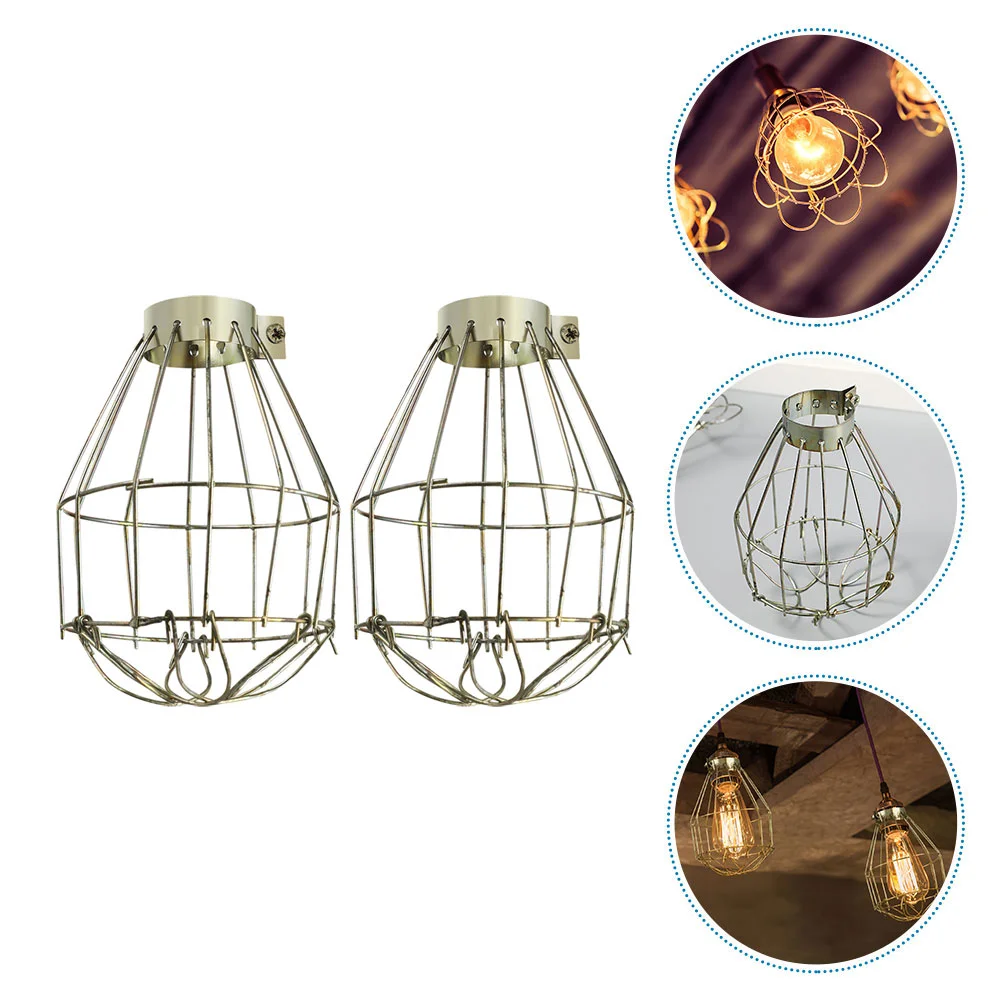 

2 Pcs Light Bulbs Fitting Lampshade Brackets Globe 1400X1000X1000CM Wire Frame Metal Guard Ceiling Frames