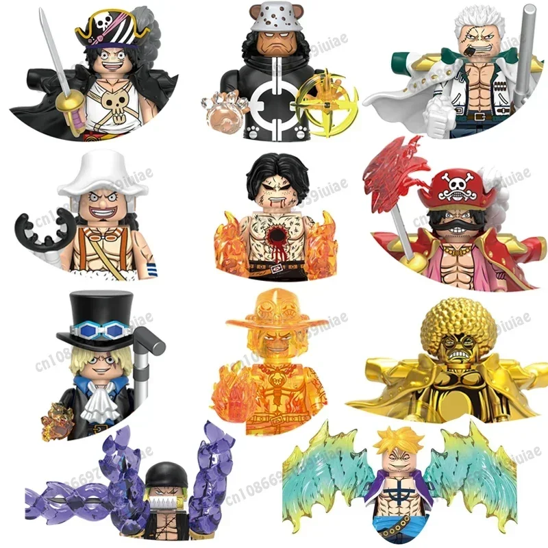 

X0356 X0357 Gol·D·Roger Luffy Roronoa Zoro Chopper Sanji Ace Toy Bricks Assembling Doll Building Blocks Birthday Present WM6190