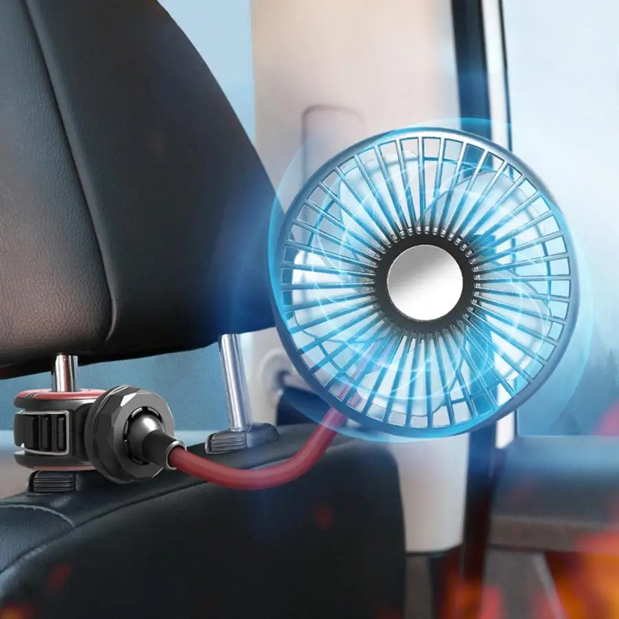 Portable Car Fan 360 Degree Rotation Car Auto Flexible Air Cooling Fan USB Air Circulation Fans Cooler for Dashboard RV Truck