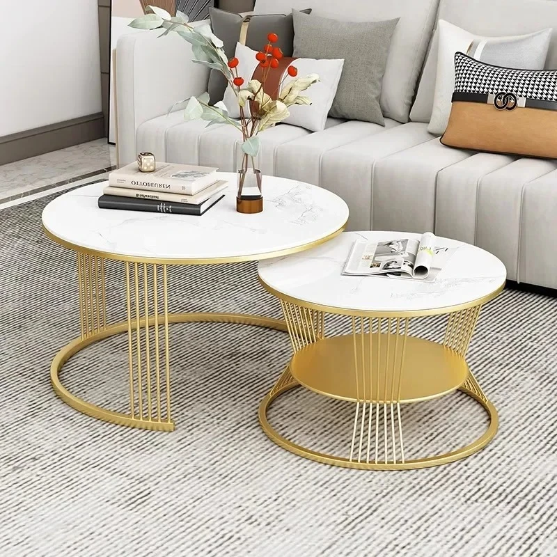 Sala de estar estética mesa café trau metal nordic mesa lateral cama mesa café ouro branco stoliki do kawy móveis para casa