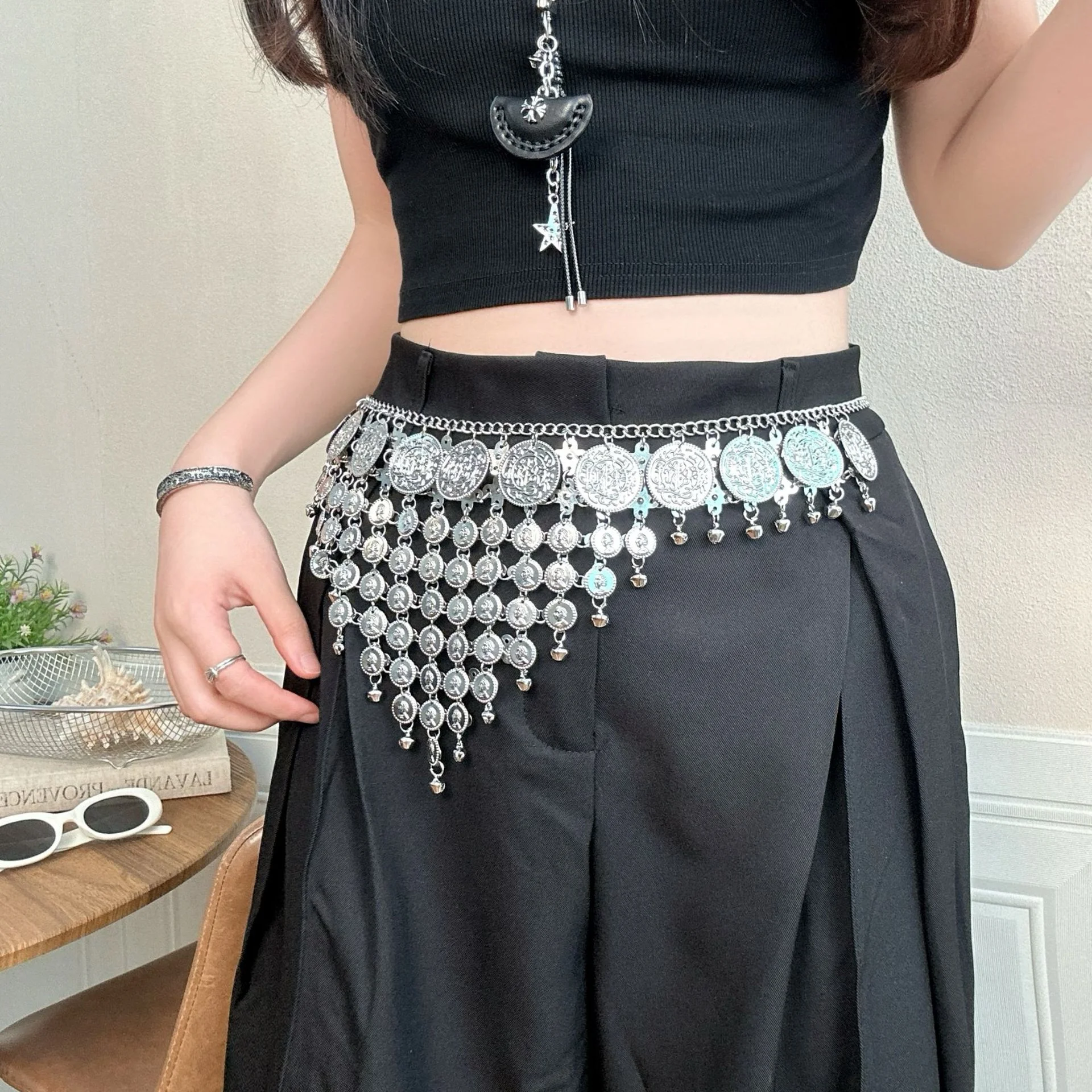 Women's Fashionable and Sexy Sequined Waist Chain, Bohemian Style Party Performance Accessory,spring，summer，Christmas