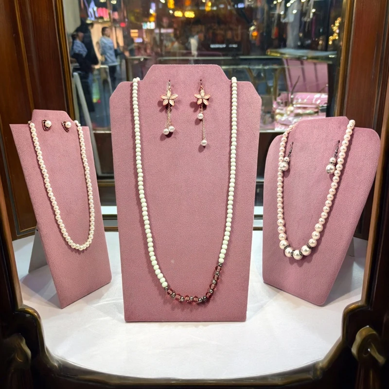 

Folding Velvet Jewelry Necklace Display Stand Swan Neck Model Organizer Storage Props for Jewellery Showcases