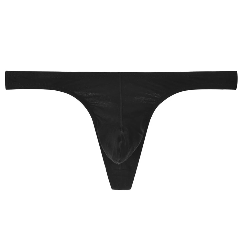 Male Men Panties Thong Bikini Elephant Nose G-String Low Waist Breathable Bulge Pouch Comfortable Soft Solid Color