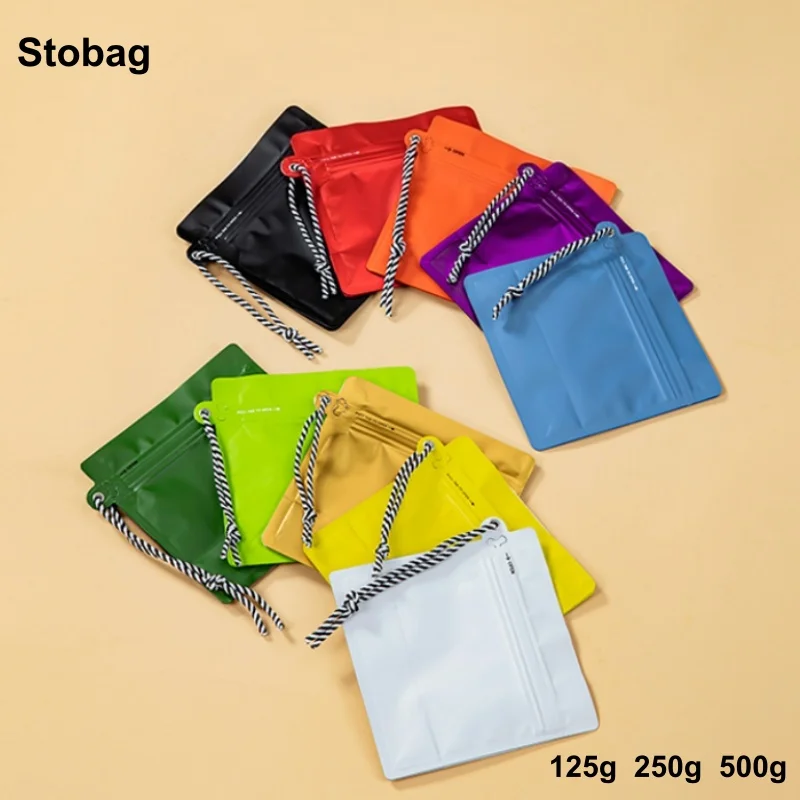 

StoBag 50 шт., оптовая продажа, упаковочная сумка для кофейных зерен, алюминиевая фольга, термосвариваемая для чайного порошка, многоразовая портативная сумка для хранения продуктов питания