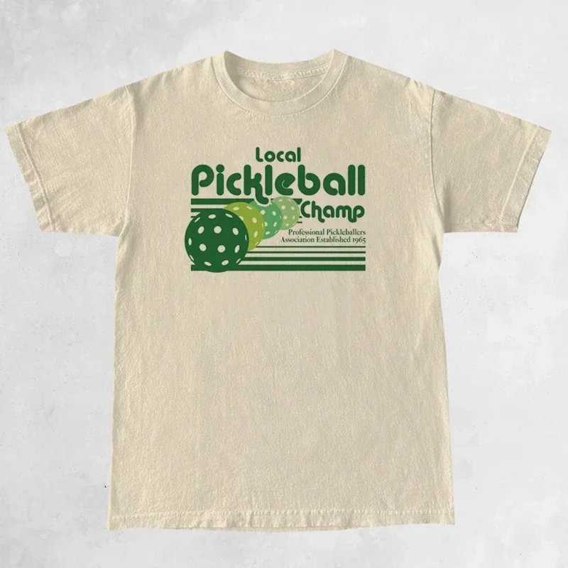 Pickleball Lover T Shirt Local Pickleball Champ Retro Tops Women Short Sleeve Sport Soft Creative  Vintage Casual Clothes Tees