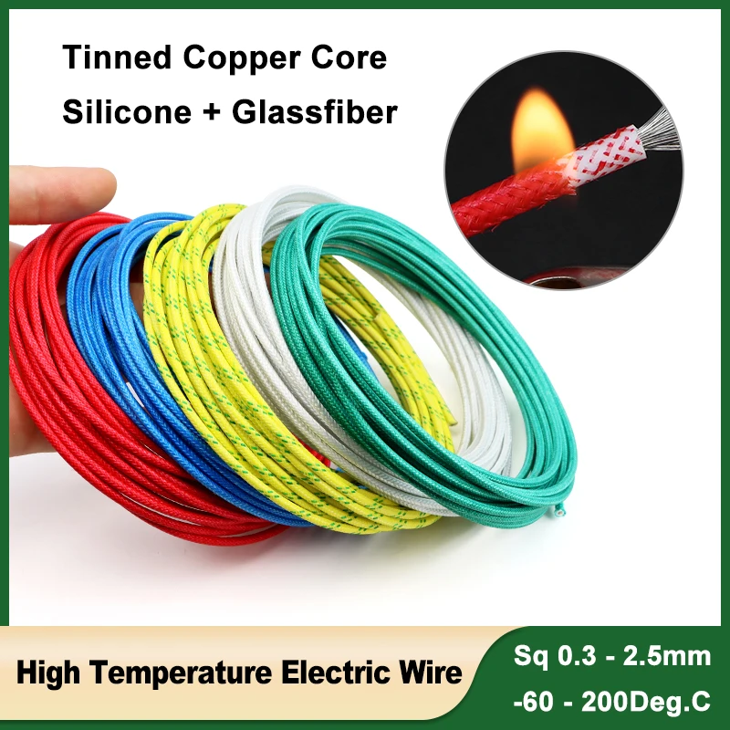 

Sq 0.3 ~ 2.5mm Silicone Braided Wire Fiberglass Insulated Warm Floor Heat Element High Temperature Tinned Copper Electric Cable