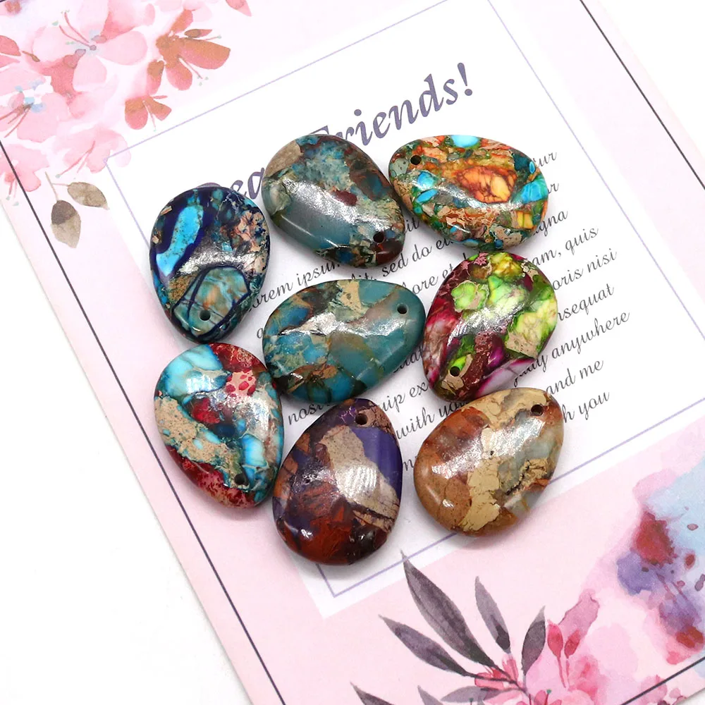 

Elegant Classic Natural Emperor Stone Synthetic Turquoise Polished Chubby Teardrop-Shaped Pendant DIY Charms Jewelry Accessory