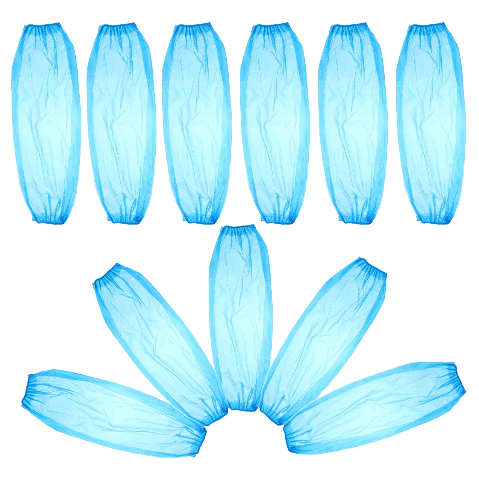 100PCS Disposable Sleeves Blue Oilproof Protection Oversleeves Plastic Kitchen Cleaning Lab Long Covers Protective Gloves