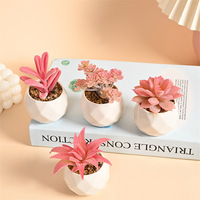 Mini Artificial Succulent Plants Set Realistic Fake Cactus Bonsai for Indoor Home Desktop Low Maintenance Lifelike Ornament