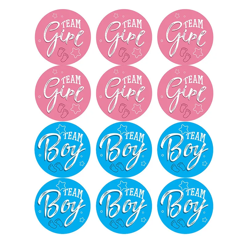 60/120pcs Team Boy Team Girl Stickers Boy or Girl Sticker for Gender Reveal Party Decoration Baby Shower Supplies Gift Box Label