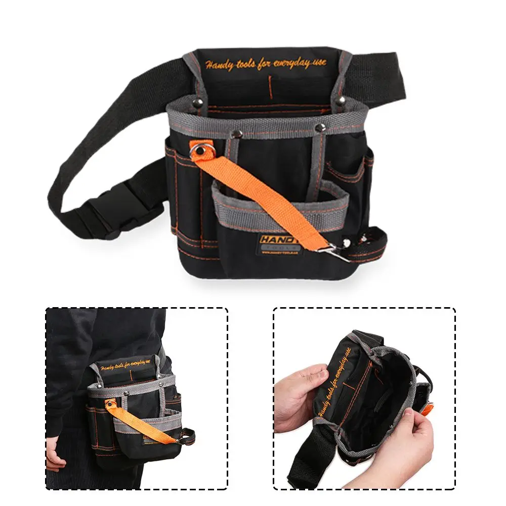 8 Pockets Oxford Cloth Toolkit Bag Adjustable Electrician Tools Belt Waterproof Instrument Pouch Waist Pack