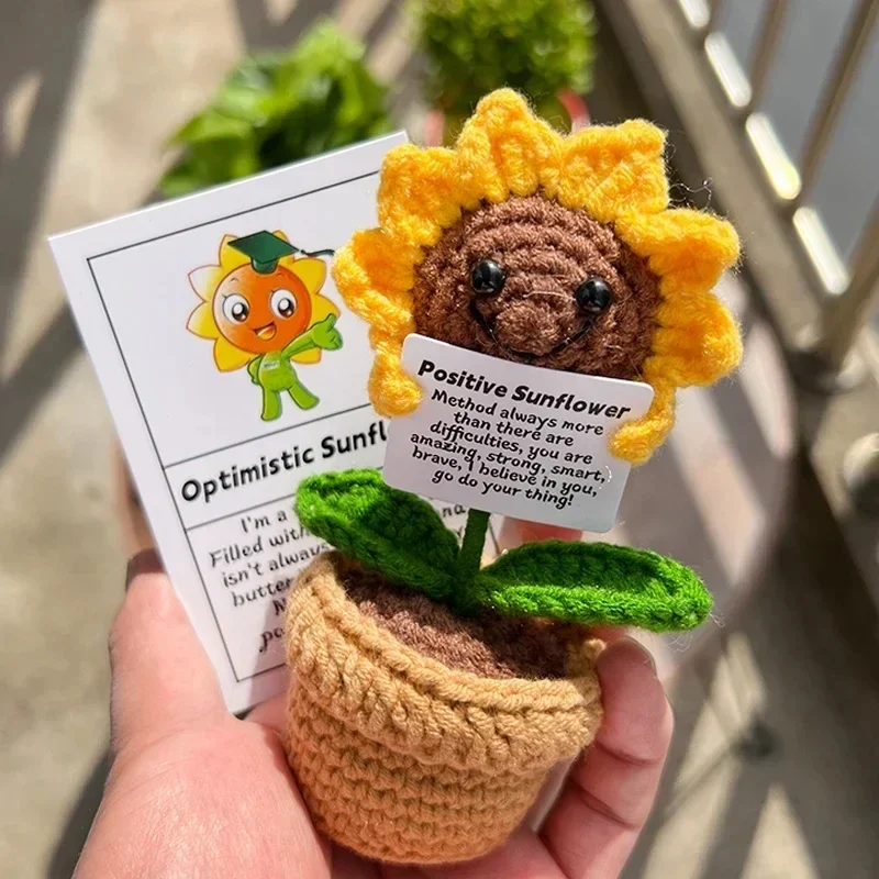 الطاقة الإيجابية عناق جيب صغير اليدوية أفخم الصوف الحياكة دمية مع بطاقة هدية الكريسماس غرفة المنزل الديكور الحلي الحاضر #1