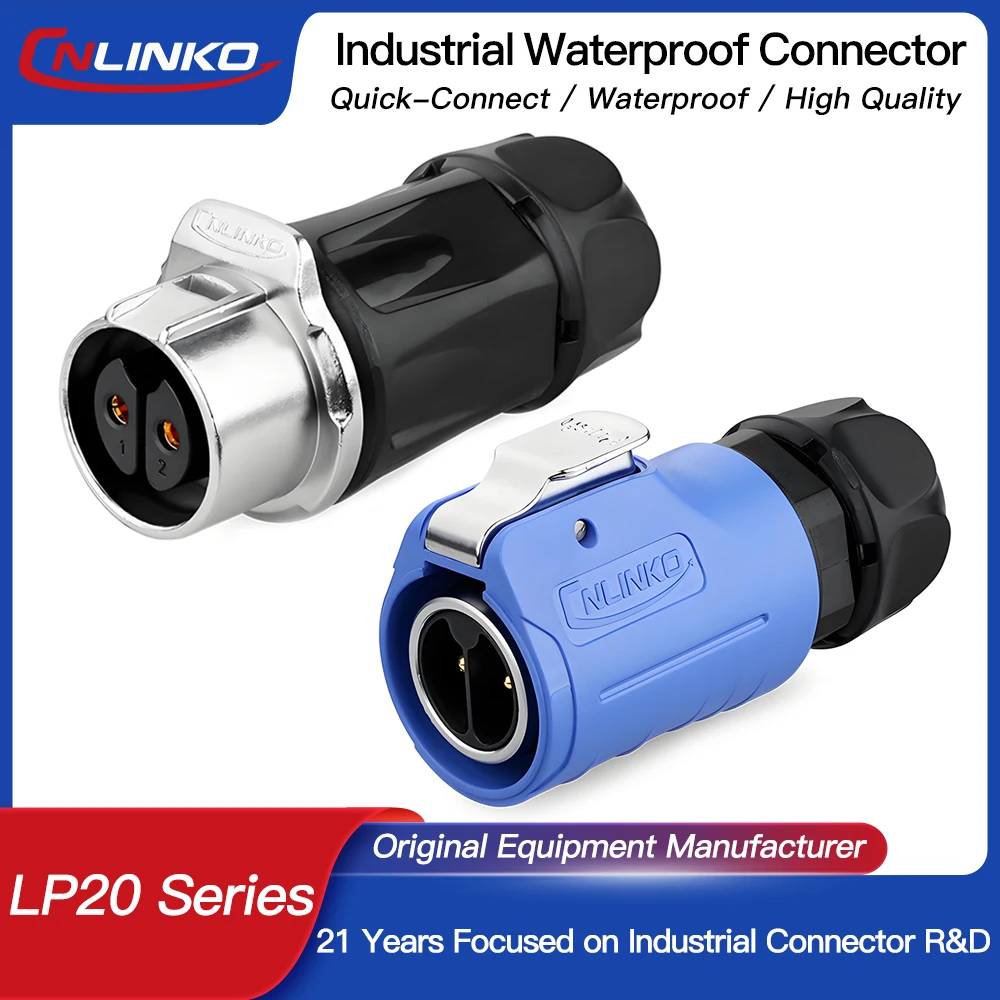 

CNLINKO LP20 Fool-Proof Design Electrical Connector IP68 Waterproof M20 Industrial Plug and Socket Kits for Harsh Environments