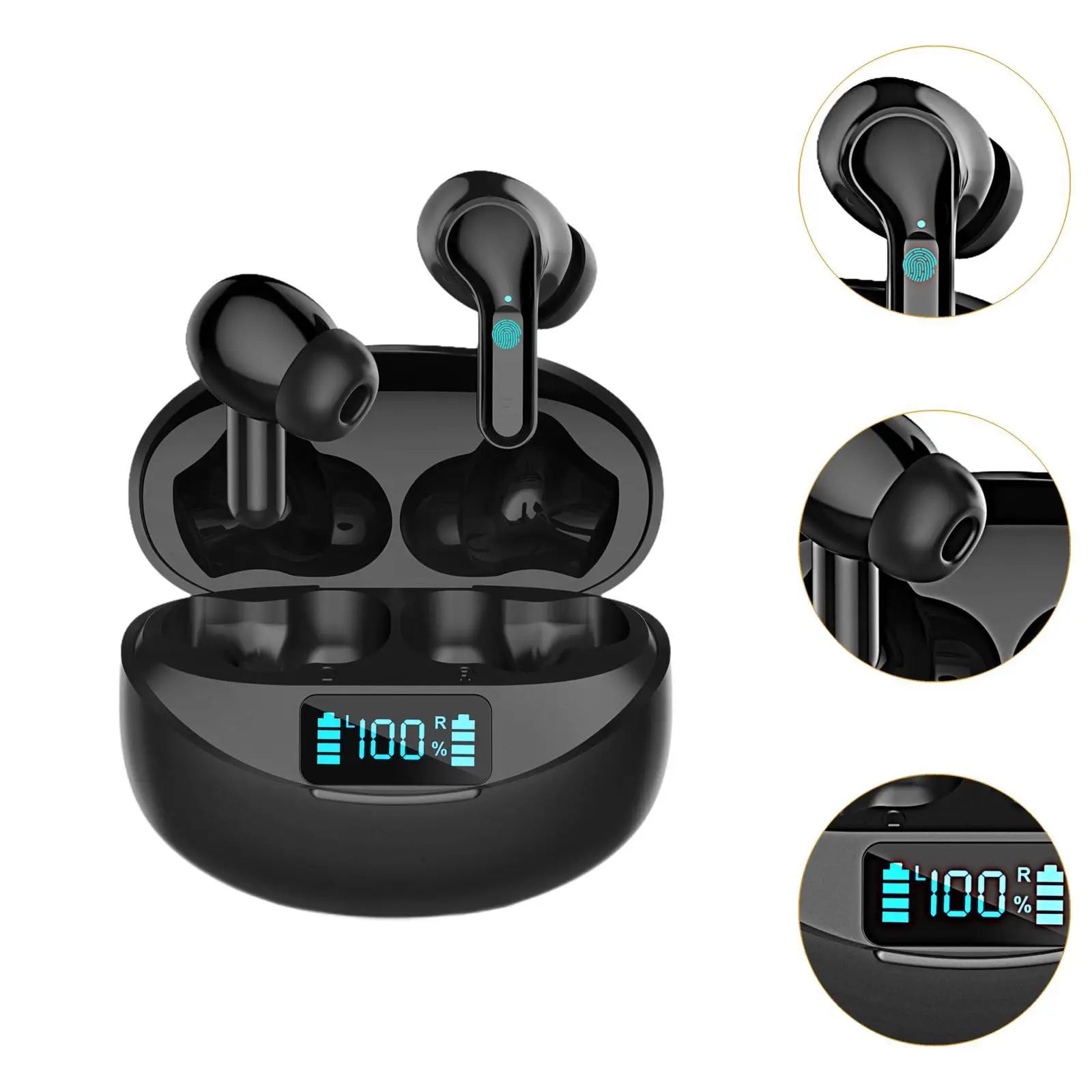 V5.3 Bluetooth Headphones, Fone de ouvido para jogos, todos os telefones inteligentes, esporte