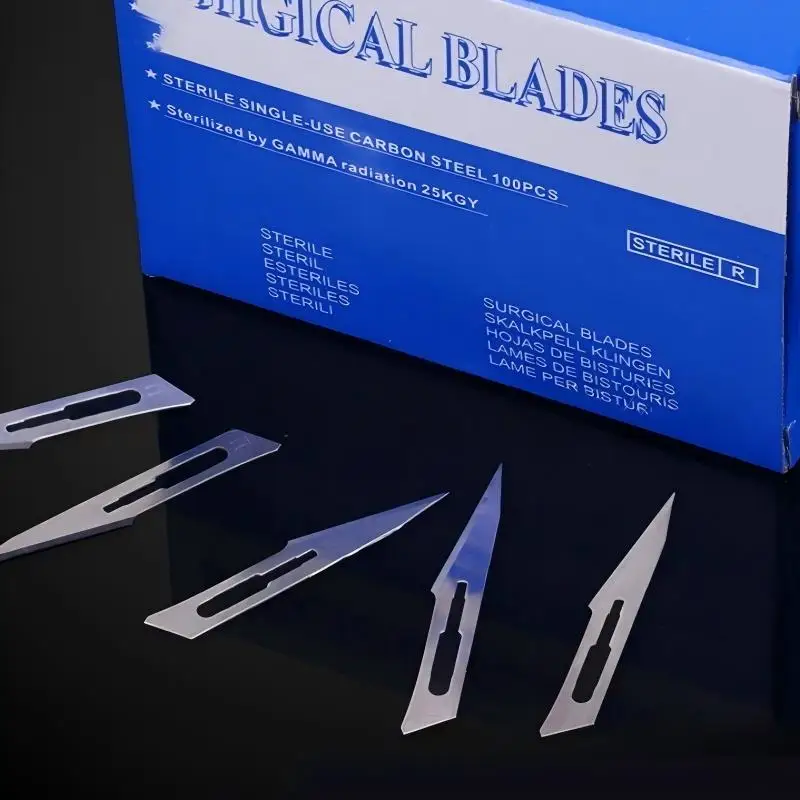Sterile Surgical Scalpel Blades Individually Packaged, Carbon Steel 11 Extra Point & 23 Stainless Steel, Full Range of Sizes