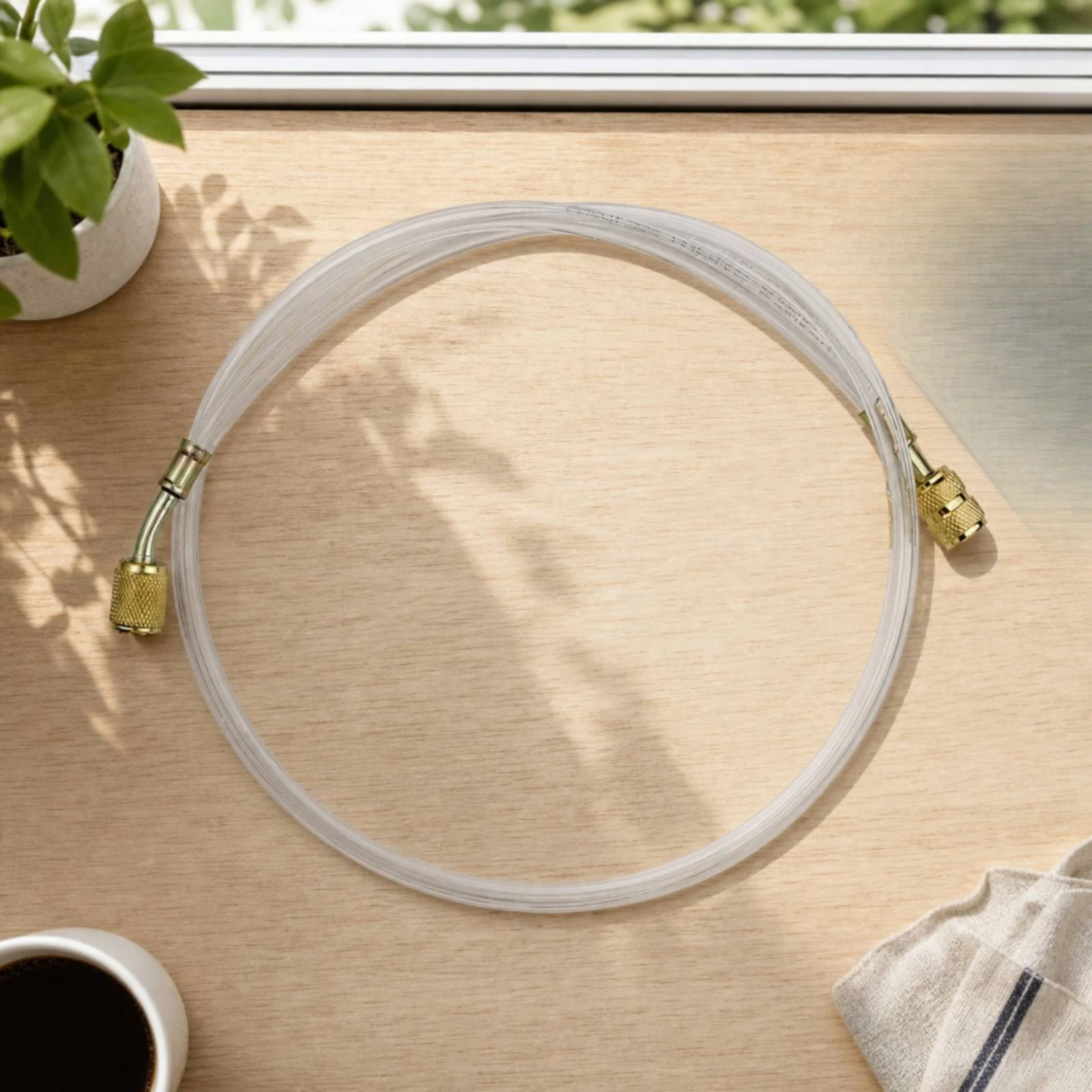 Refrigerant Charging Hose Transparent Refrigerant Hose with Brass Fittings Clear Charging Tube Knurled Standard