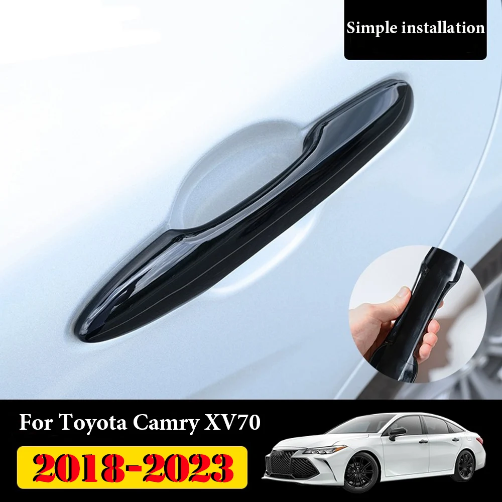 

For Toyota Camry XV70 2018-2023 Car Accessories Door Handle Cover Trim Plastic Imitation Carbon Fiber New upgrade