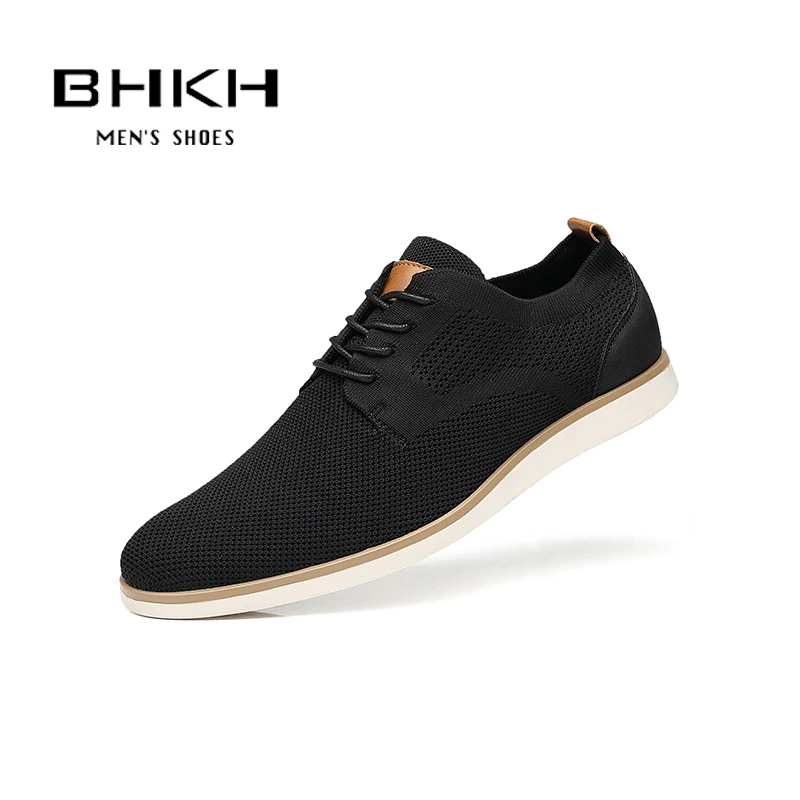 BHKH Running Shoes 2024 Breathable Knitted Mesh Lightweight Casual Shoes Office Work Footwear Men for Shoes Zapatillas Mujer