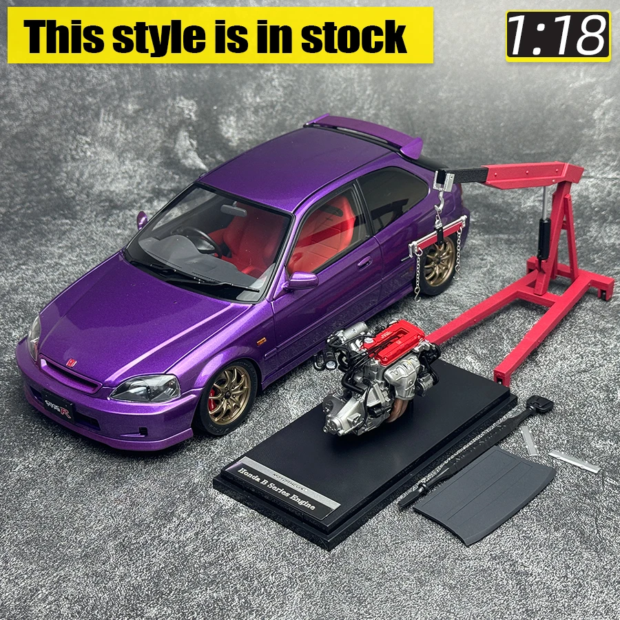 Motorhelix MH 1:18 para Honda Civic TypeR EK9 modelo de coche deportivo modelo estático regalo de cumpleaños