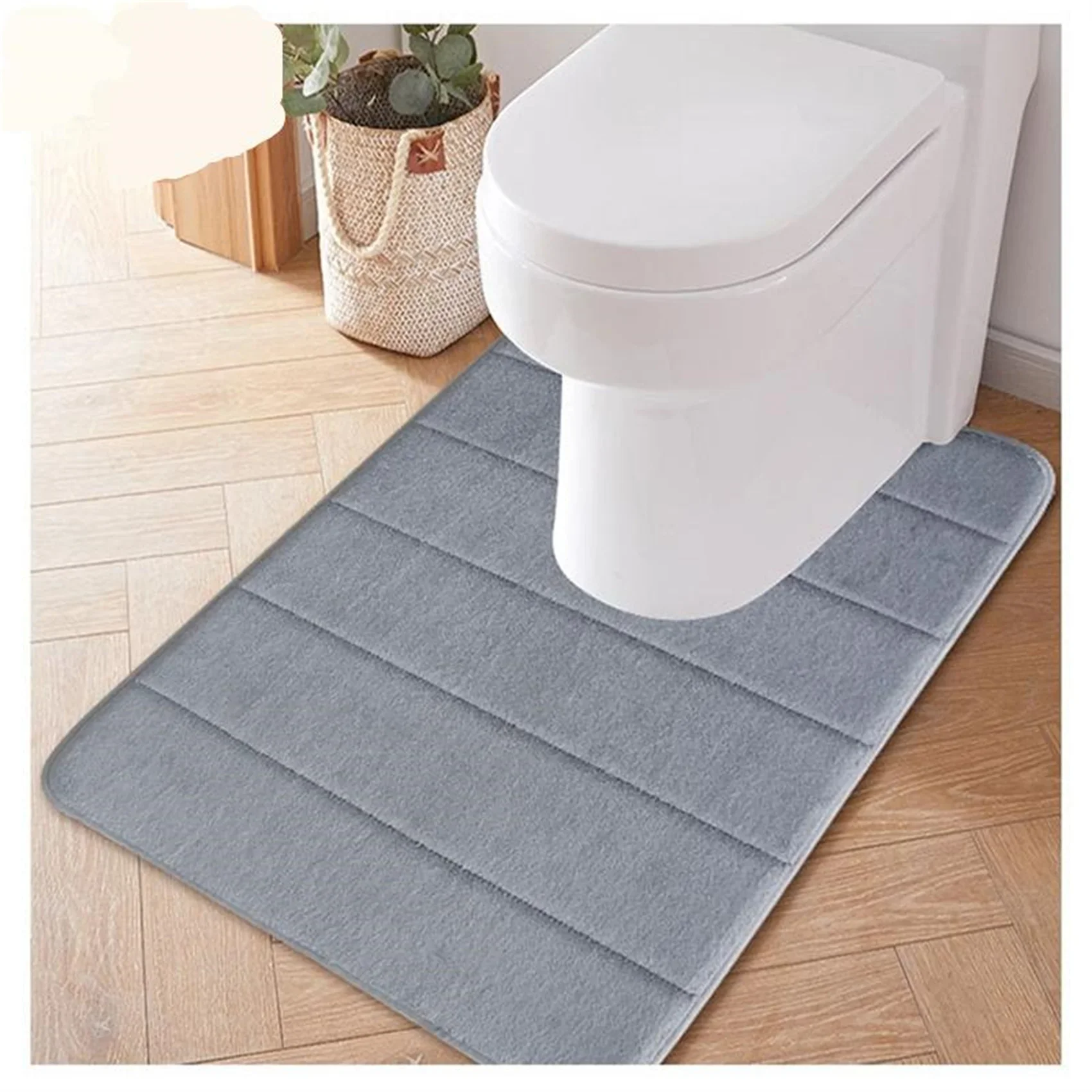 1pc New Washroom Toilet Foot Mat U-Shaped Floor Mat Waterproof Pad Bathroom Water Absorption Anti-Skid Pad Bathroom vanity Mat