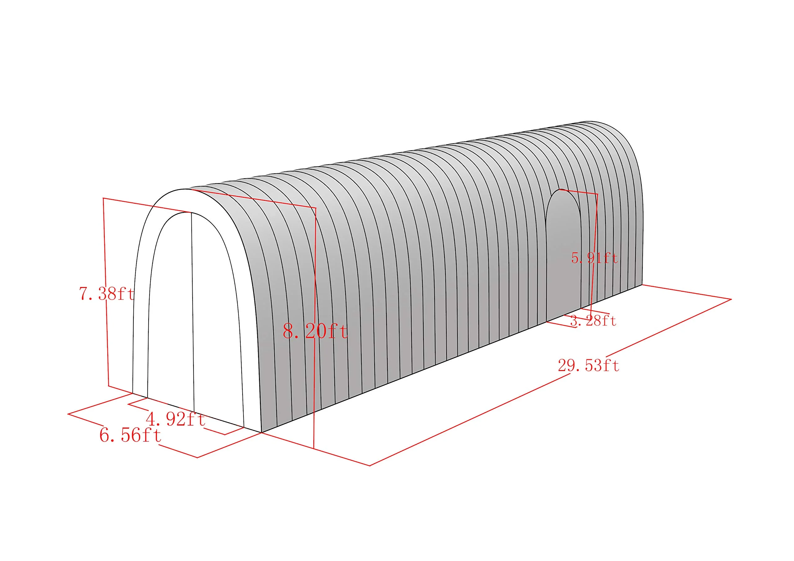 Inflatable Tunnel Sports Entrancetunnel Tent For Party Sport Event Exhibition Promotion(gray, 29.5 X 6.56 X 8.2ft)