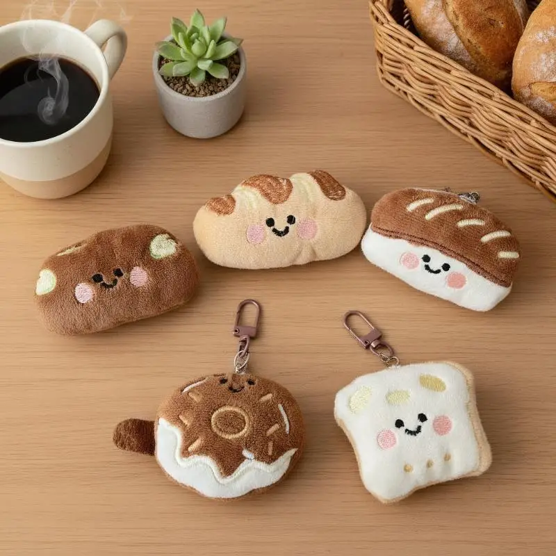 Leuke Cartoon Donut Brood Pluche Decoratie Hanger Sleutelhanger Kawaii Gesimuleerde Voedsel Gevulde Pop Rugzak Hanger Accessoires Geschenken