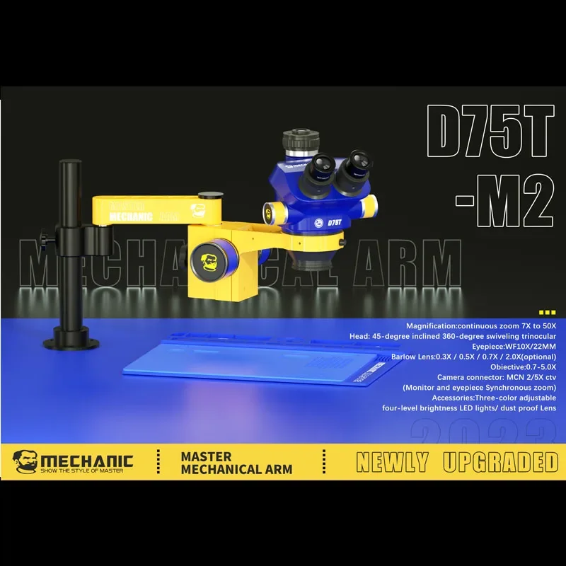 Imagem -04 - Microscópio Swing Arm 360 ° Movable Lift Suporte de Metal Universal Liga de Alumínio Ferramenta de Suporte de Coluna Dobrável Mechanic-m2 m3