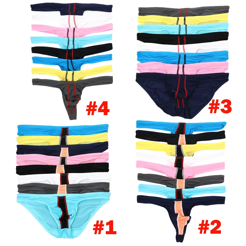 

8pcs Mens Underwear Sexy Low Rise Underpants Penis Pouch Panties Jockstrap Bikini Briefs Men Cueca Breathable Thongs Cueca Tanga