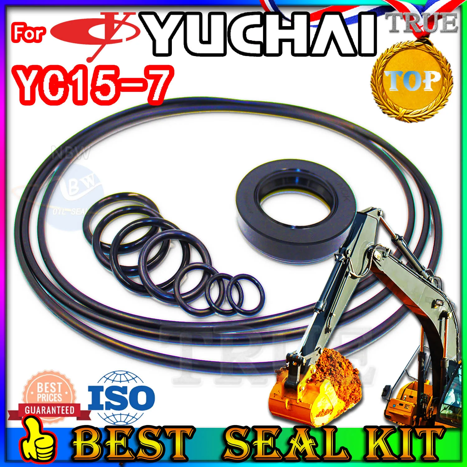 For Yuchai YC15-7 Oil Seal Repair Kit Boom Arm Bucket Excavator Hydraulic Cylinder YC15 7 Skf Service Orginal Quality Track Tool