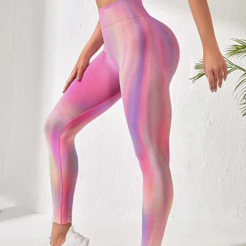 Tie Dyeing Legging  Seamless Legging High Waist Scrunch Booty Gym Fitness Yoga Leggings For Women Push Up Cycling Sports Tights