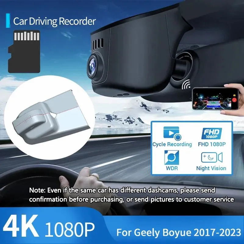 

for Geely Boyue Atlas Emgrand X7 Sport 2017~2023 Hidden Car Driving Recorder Easy To Install DVR Wifi Video Recorder Dash Camera