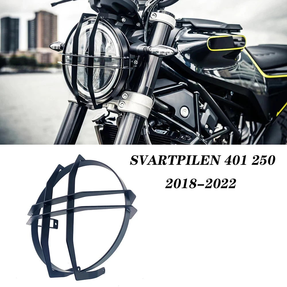 

Motorcycle Headlight Head Light Guard Protector Cover Protection Grill For Husqvarna Svartpilen 401 250 2018 - 2022