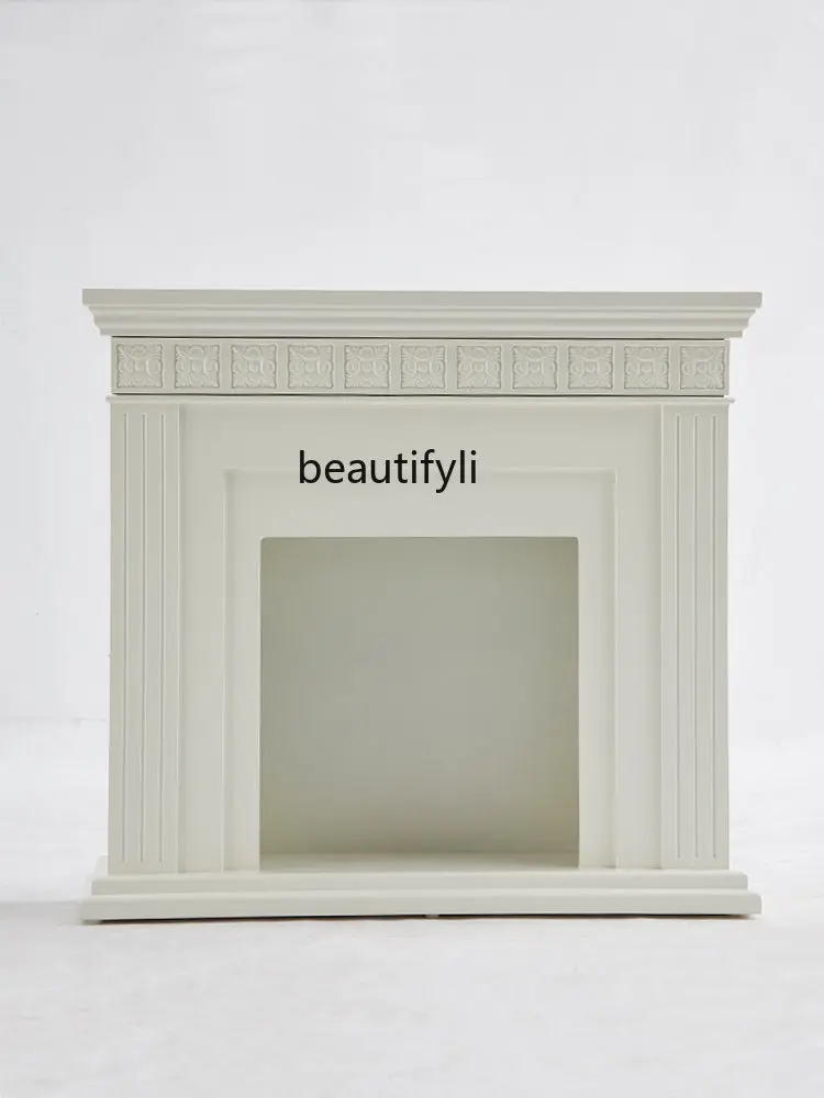 

Simulation Fireplace Entrance Cabinet Living Room Small Apartment Black Curio Cabinet American Home Side Cabinet