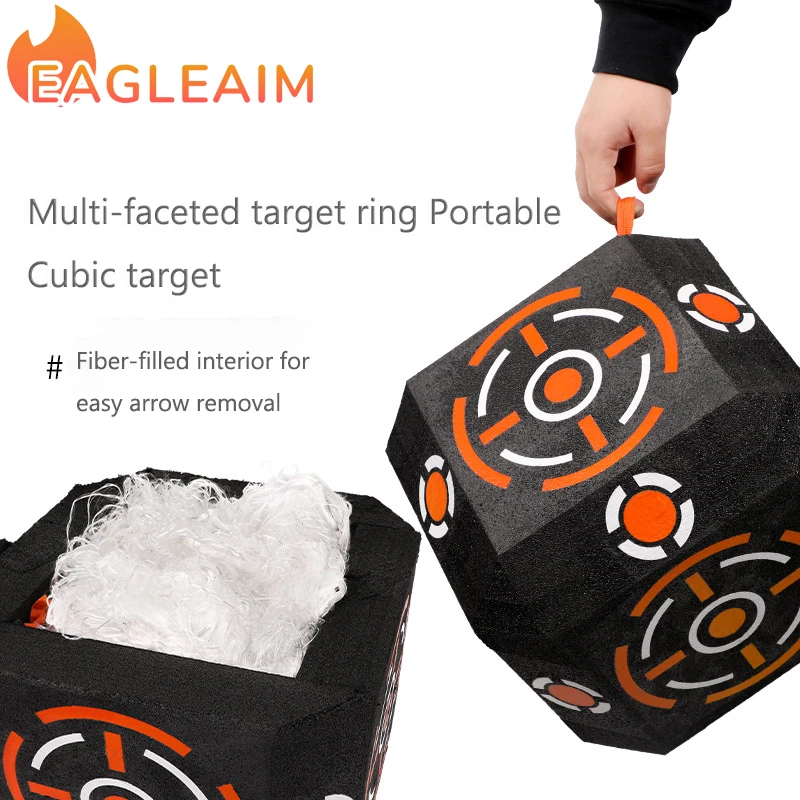 

Multi-Sided Archery Target Block Portable Cubic Target - High Polymer Fiber Bow & Arrow Target with Lightweight Handheld Design