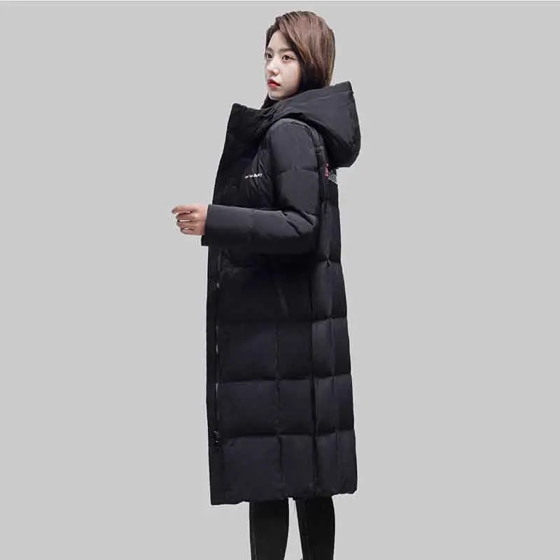 Abrigo largo y holgado por encima de la rodilla para mujer, abrigo informal ajustado con capucha, cálido y extremadamente frío, para invierno, novedad de 2022