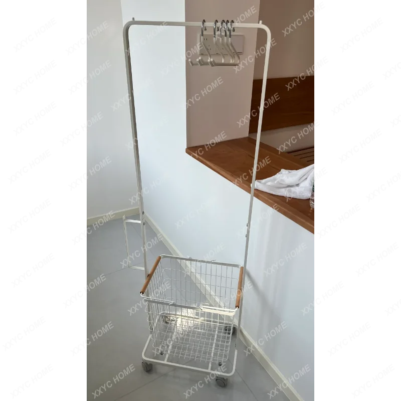 Clothes drying rack Beech portable laundry basket Wardrobe removable storage rack