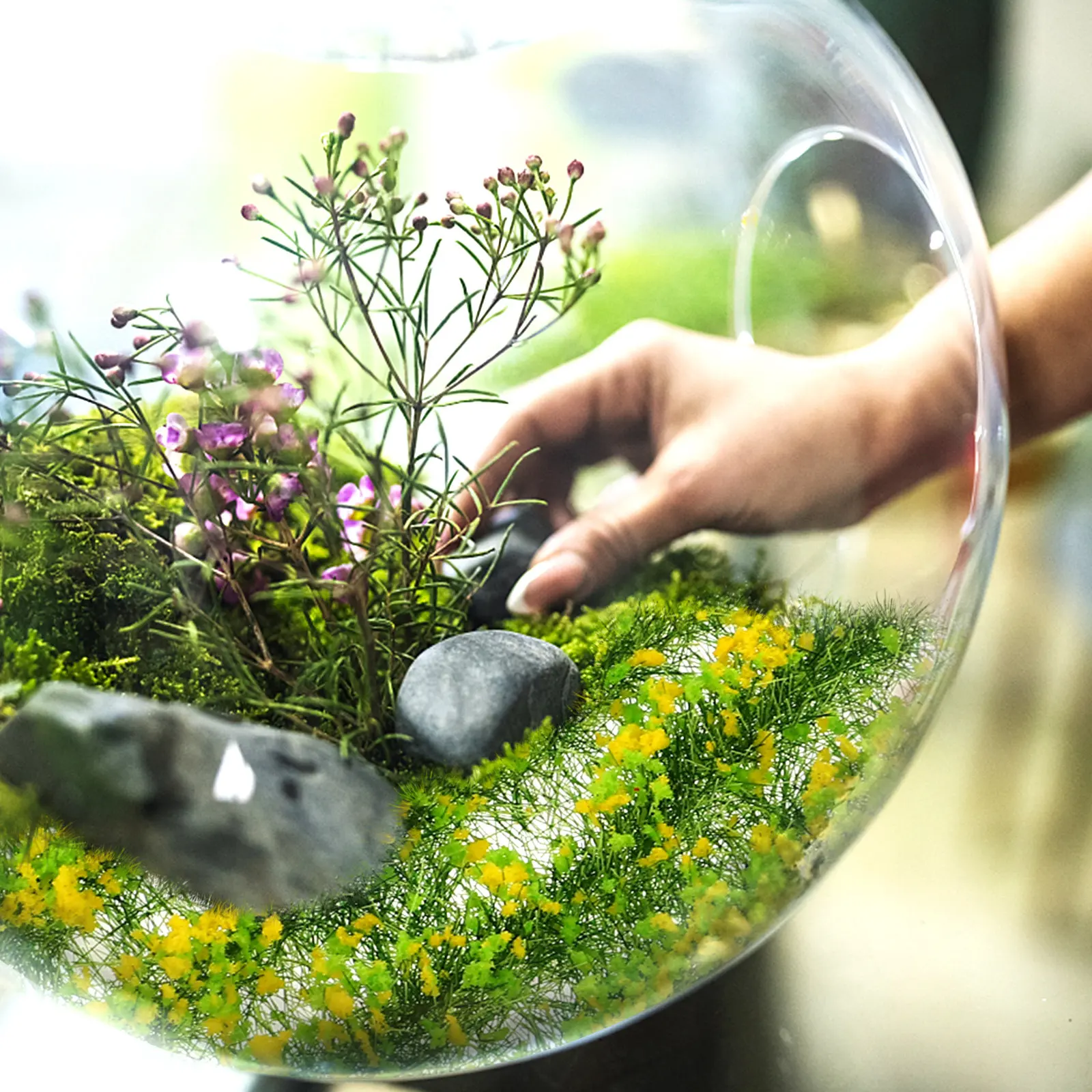 

Mini Flower Cluster Artificial Micro Landscape Decoration Miniature Vegetation Simulation Grass Clusters Sand Table Adornment