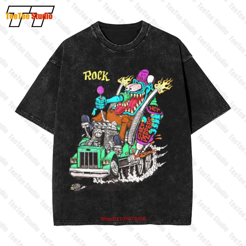 

Ed Big Daddy Roth Rat Fink Rock N Roll Hot Chili Peppers Мужская винтажная футболка большого размера VLVP