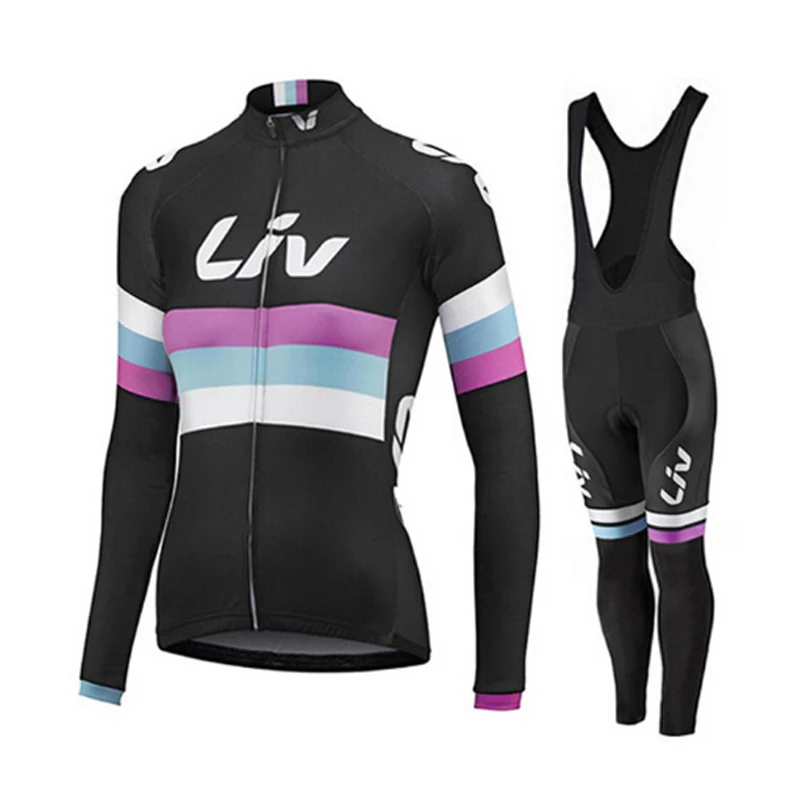 LIV 2024 Women Autumn Cycling Jersey Set Long Sleeve Breathable Clothing MTB Maillot Ropa Ciclismo Bicycle Outdoor Sportswear