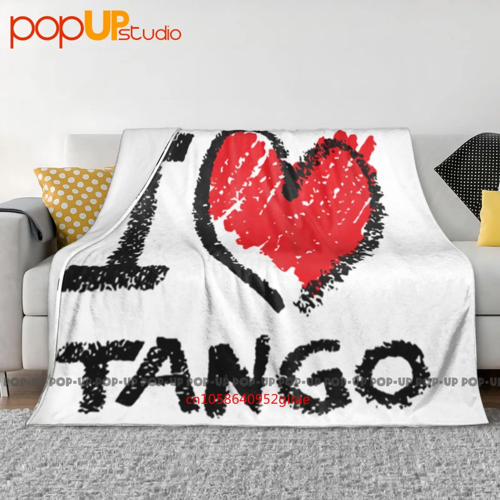 Couverture Ultra douce Style craie I Love Tango, housse de canapé d'hiver, couvre-lit