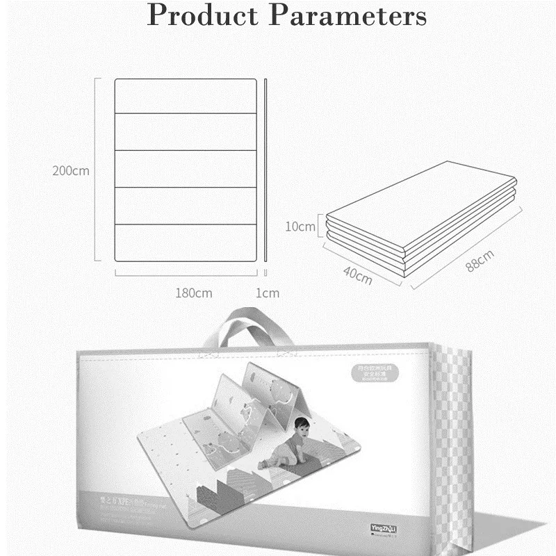 Alfombra de espuma plegable e impermeable de juego para bebé, esterilla acolchada para bebés, alfombra infantil de doble cara, para decoración de