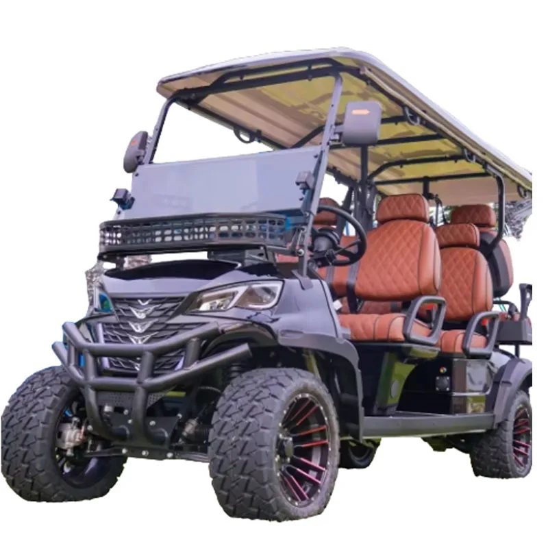 2024 New Model Style 2 4 6 Seat Sightseeing Bus Club Cart Electric Golf Buggy Cart with 4 Wheel Disc Brakes off-road golf cart