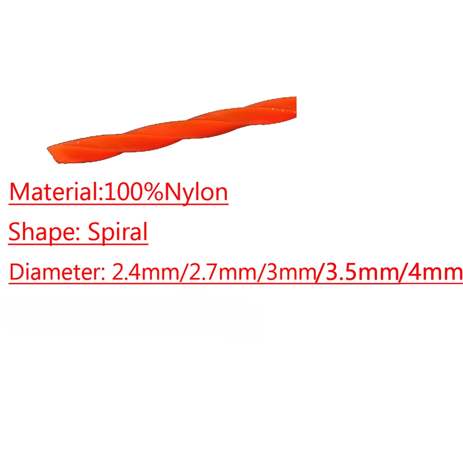 5/10/15m * 2,4mm/2,7mm/3mm/3,5mm/4mm hilo para desbrozadora en espiral de nailon cuerda para cortadora de césped accesorio para cabezal de cortacésped