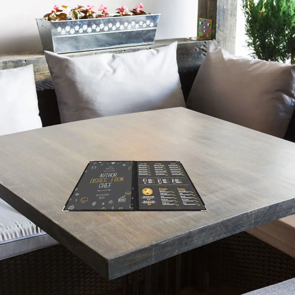 2Pcs High-Durability Clear Menu Covers PVC Transparent Menu Protector for Restaurant Bar Cafe Kitchen Recipe Book Holder Clean