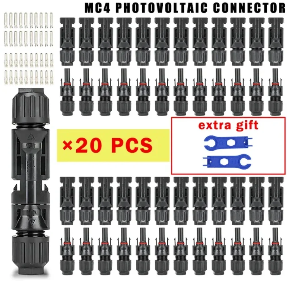 

100/40/20Pcs Photovoltaic Solar Connector Kit 1000V 30A Panel Solor Connectors for PV/MC Cable 2.5/4/6mm2