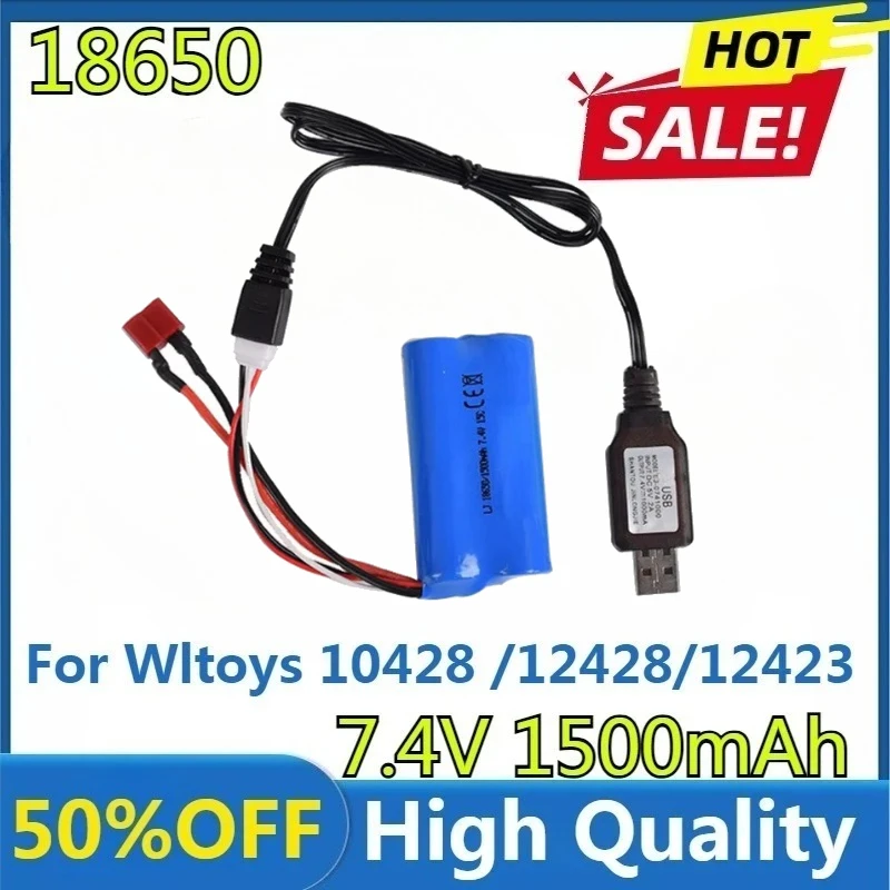 

For SCY-16101 SCY-16102 SCY-16103 SCY-16201RC Truck 2s 7.4v Bateria for Wltoys 10428 /12428/12423 Car 7.4V 1500mAh Lipo Battery