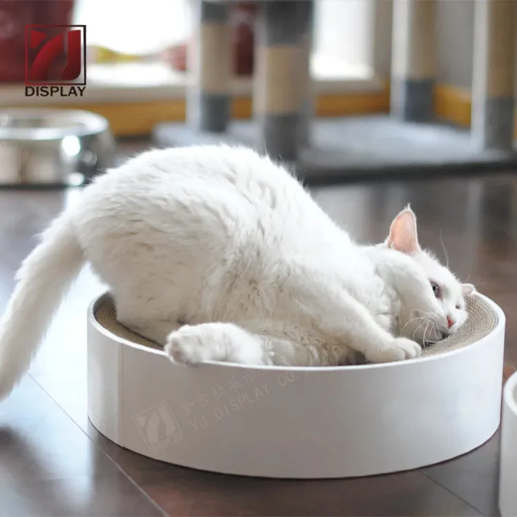 

Round Durable Cat Scratching Board Corrugated Cat Scratcher Cardboard with cat toy