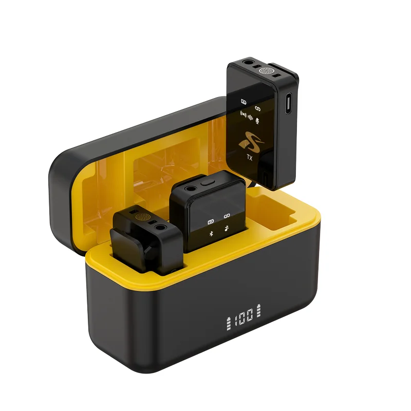 

2025 hot sale SX12 2Drag Professional Mini Portable Wireless Lapel Microphone Super Endurance with Noise Cancelling Feature Live